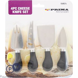 PRIMA STAINLESS STEEL CHEESE KNIFE SET 4PC