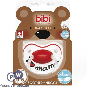 Bibi Happiness I Love Mama 0-6 Months Silicone Soother Cdu