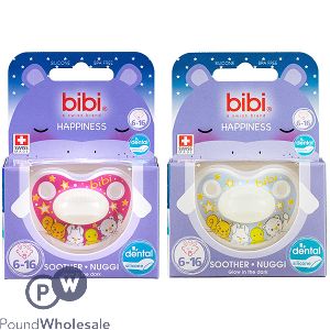 Bibi Happiness 6-16 Months Natural Glow Silicone Soother Cdu Assorted