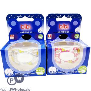 Bibi Happiness 0-6 Months Natural Glow Silicone Soother CDU Assorted