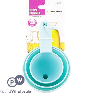 PRIMA PLASTIC FUNNEL ASSORTED SIZES 3 PACK