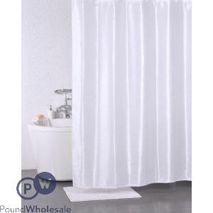 Solitaire Shower Curtain White