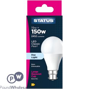 Status Classic Pearl Round 19W=150W Day Light B22 LED Light Bulb