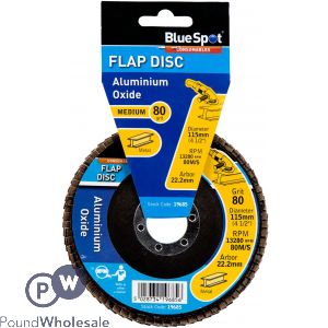 Bluespot 4.5" 80 Grit Aluminium Oxide Flap Disc