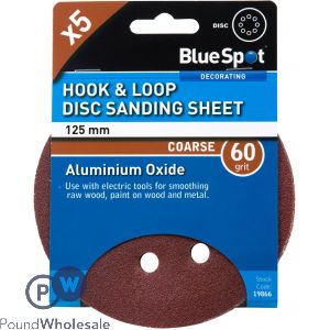 Bluespot 140mm 5 Pack 60 Grit Detail Sanding Disc