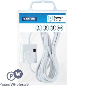 Status 1 Way Neon Light Extension Power Socket 5m