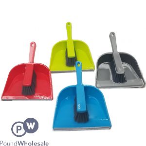 Dust Pan & Brush 4 Assorted Colours