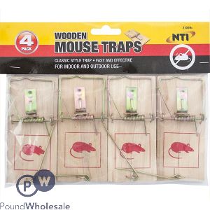 Wooden Mouse Traps 4 Pack