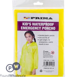 PRIMA KID&#039;S WATERPROOF EMERGENCY PONCHO