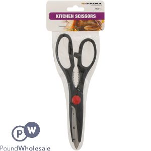 Prima Black Stainless Steel Comfort Grip Kitchen Scissors