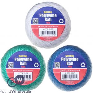 Split Film Polytwine Ball 100g (assorted Colours)