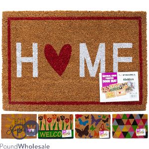 PRIMA NATURAL COCO PRINTED DOOR MAT 40CM X 60CM ASSORTED