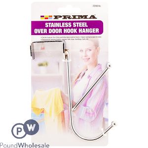 Prima Stainless Steel Over Door Dual Hook Hanger