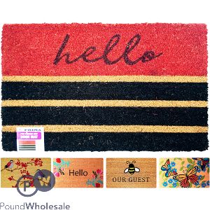 Prima PVC Natural Coir Printed Door Mat Assorted