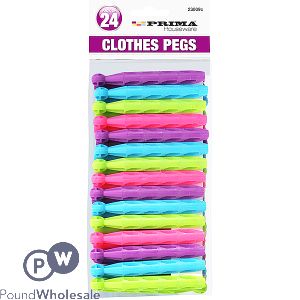 Prima Plastic Dolly Clothes Pegs 24 Pack