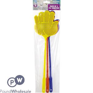 PRIMA FLY SWATTERS ASSORTED COLOURS 3 PACK