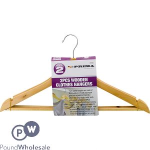 PRIMA WOODEN CLOTHES HANGERS 2PC