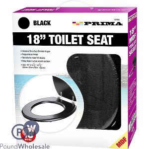 Prima Mdf Black Toilet Seat 18"