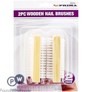 PRIMA WOODEN NAIL BRUSHES 2PC