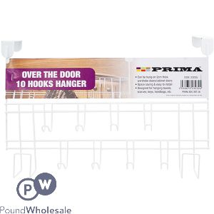 PRIMA OVER THE DOOR 10 HOOK HANGER WHITE