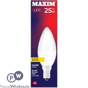 Maxim 3w=25w Candle Pearl Warm White E14 Ses Led Light Bulb