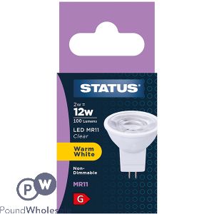 Status 2W=12W MR11 Clear Warm White LED Light Bulb