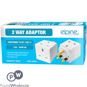 ELPINE 2WAY ADAPTORS 13A-240V-AC BS1363 10PC