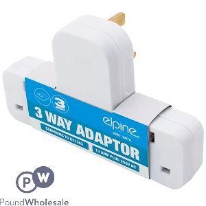 ELPINE 3-WAY SOCKET CABLE-FREE ADAPTER 13AMP 250V AC