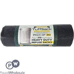 Pound Wholesale Tuffsack 19 Micron Super Strong Black Bin Bags 20 Roll 70l