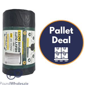 Pound Wholesale Tuffsack 19 Micron Super Strong Black Bin Bags 50 Roll 70l Pallet Deal