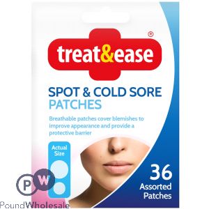 Treat & Ease Spot & Cold Sore 36 Assorted Patches