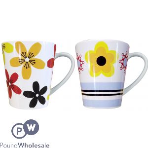 Assorted Floral Design Mugs