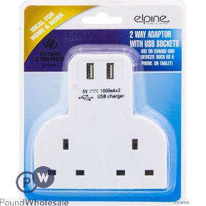 Elpine 2 Way Adapter With Usb Sockets