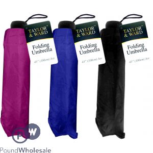 Taylor &amp; Ward Folding Umbrella 43&quot; Assorted Colours