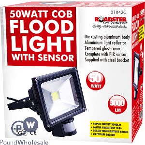 Roadster Cob Led Floodlight With Pir Sensor 50w