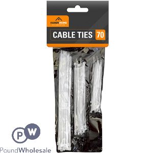 HANDY HOMES ASSORTED PLASTIC CABLE TIES 70 PACK