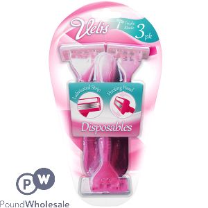 VELIS LADIES DISPOSABLE TRIPLE BLADE ULTRA RAZORS 3 PACK