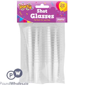 TIME TO PARTY PLASTIC SHOT GLASSES 25 PACK