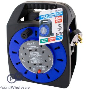 ELPINE 4 WAY 13A CABLE EXTENSION REEL 25M 