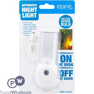 Elpine 230v 50hz Indoor Night Light With Spare Bulb