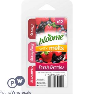 BLOOME TRIPLE FRAGRANCE WAX MELTS FRESH BERRIES X12