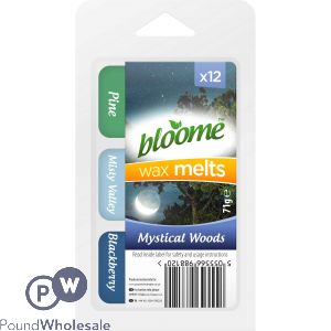 BLOOME TRIPLE FRAGRANCE MYSTICAL WOODS WAX MELTS 12 PACK