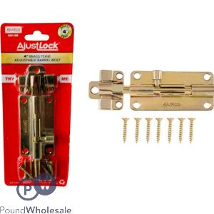 Ajustlock 4" Brass Tone Adjustable Barrel Bolt