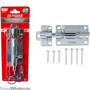 Ajustlock 4" Zinc-plated Heavy Duty Adjustable Barrel Bolt