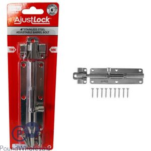 Ajustlock 6" Stainless Steel Adjustable Barrel Bolt