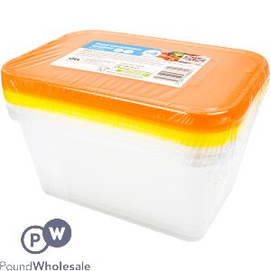 Plastic Food Storage Containers 1000ml 4 Pack