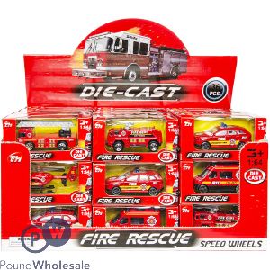 Die-cast 1:64 Fire Rescue Vehicle Toys Cdu Assorted