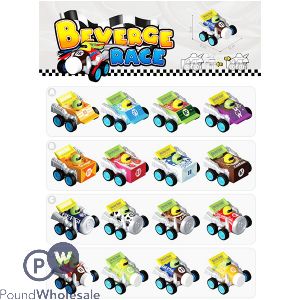 Beverage Pullback Race Car Assorted