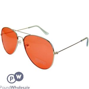 Ladies Silver Aviator Sunglasses