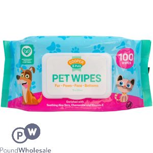 Cooper &amp; Pals Aloe Vera Pet Wipes 100 Pack